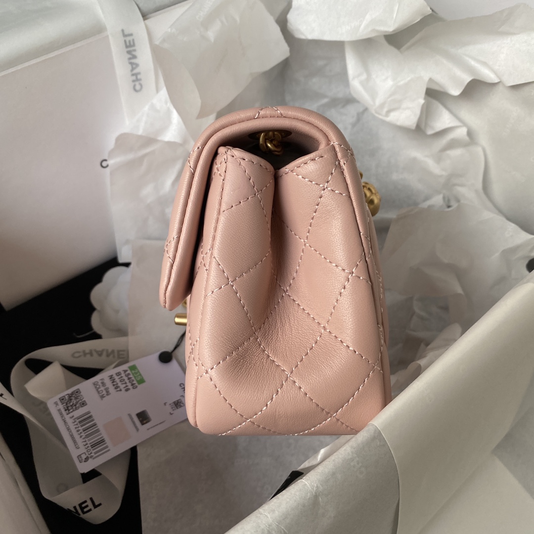 Mini Classic Flap Lambskin Bag AS4040 Pink